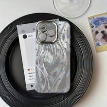 Funda para teléfono 1 pieza Funda adecuada para teléfono móvil S 11 Xsmax 12 13 14 15 16 Plus Pro Lindas flores pequeñas Gasa Bordes suaves Sentido de gama alta Agujeros finos Moda Pareja anticaída - Blanco - Ver 8