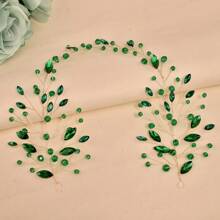 1 Stück grüner Haarschmuck, handgemachte Braut Krone Haarclip, geeignet für Hochzeiten, Verlobungen, Bälle, Weihnachten