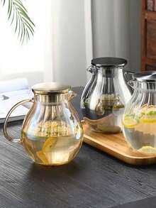 1pc New Pumpkin Shape Cold Water Pitcher, Glass High Heat Resistant Large Capacity Infuser Teapot, High-Quality Iced Tea Jug For Home Use