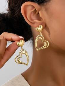 1對簡約時尚優雅的幾何螺旋非對稱耳環,適用於女性休閒穿著,歐式復古風格珠寶