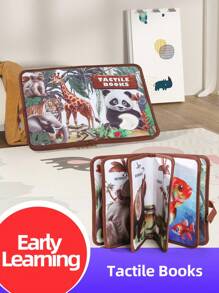 Libro táctil y sensorial para niños - Juguete educativo, libro de aprendizaje 3D y educación temprana cognitiva para niños y niñas, libro de tela para bebés y niños pequeños - Regalos para fiestas infantiles y útiles escolares para vacaciones