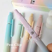 10 Pcs/Set Colorful Aurora Design Gel Pens, 0.7mm Black Ink, Low Center Of Gravity High-Quality Pen Body, Smooth Writing, Office & School Supplies - 10Pcs - View 6