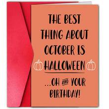 Halloween Themed Funny Birthday Card - Adorable Cartoon Design, Perfect Choice For October Celebration - Multicolor - View 1