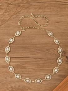 1 Piece Of New Summer Women's Fashion Decoration With Skirt, Suit Belt Inlaid With Faux Pearl Chain Waist Chain, Suitable For Women To Wear At Outings, Gatherings, And Dances