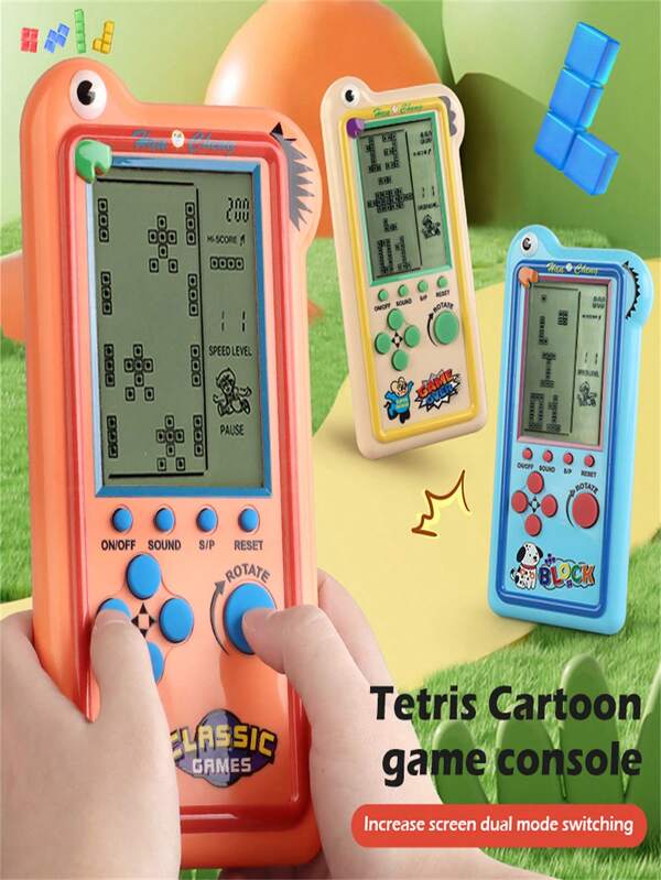 Kinder Bildungs-Pixelblock Spielkonsole, mit 49 Spielen, Dual-Modus Umschaltung, 5-Zoll Hochauflösender Bildschirm und sehr elastische Tasten. Ein ideales Geburtstagsgeschenk für Jungen und Mädchen in der Schulanfangszeit, geeignet für Spielspaß. (Batterien müssen selbst bereitgestellt werden.)