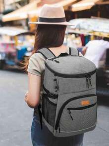 1pc Cooler Backpack Insulated Leakproof Waterproof Backpack Cooler Bag 30 Cans, Large Capacity Lightweight Travel Camping Beach Backpack Cooler Ice Chest For Men And Women Bag For School School Accessories School Stuff - Multicolor - View 9