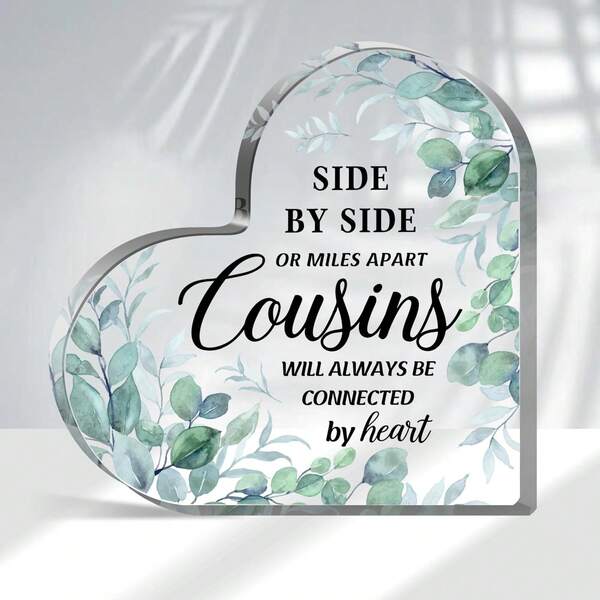 Heart-Shaped Acrylic Gift For Cousin - Best Cousin Gift For Women, Suitable For Birthday, Wedding And More Occasions