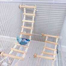1 件/2 件木珠栖木梯秋千玩具，鹦鹉攀爬架配件，适用于鸟笼，适合所有季节