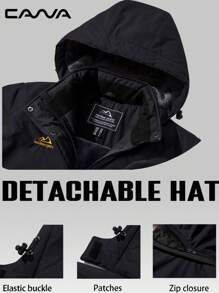 Cavva 女士冬季防水防风带帽保暖滑雪外套徒步露营登山防雨防风夹克 - 黑色 - 查看 4