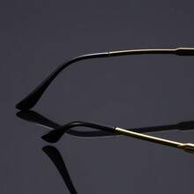 Ladies' Sophisticated Black Glasses, Fashionable Rimless Irregular-Edge Eyewear, Men's Y2K Cool Party Glasses - All Gray - View 6