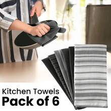 6-Pack Kitchen Towel Set (16"X26") – Lux Decor Collection 100% Cotton Soft & Absorbent Quick-Dry Dish Towels – Durable & Reusable For Everyday Kitchen Cleaning – Ideal For Home Decor, Back To School, Graduation Gifts, Winter Vibes, Christmas Decor, New Year Vibes