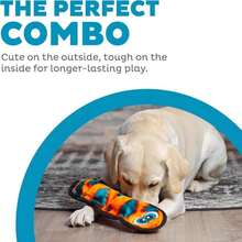 Outward Hound Durablez Stuffing-Free Squeaky Interactive Dog Toy, Tough Plush, Snake, Blue, XL - Orange Snake - 查看 2