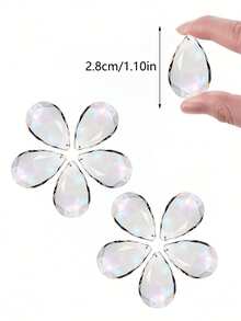 10/20 piezas Cuentas de cristal de gota de agua de 28 mm de colores y transparentes talladas, colgantes de gota de agua de ángel y accesorios para hacer joyas DIY, accesorios para candelabros de ramas, tiras para coronas florales, atrapasoles brillantes, para usar en interiores y exteriores, habitaciones, cocinas, jardines, patios, cumpleaños, Navidad, decoraciones festivas, decoraciones colgantes para fiestas de bodas - Multicolor - Ver 6