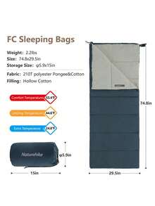 Naturehike Portable Envelope-Style Cotton Sleeping Bag For Outdoor Camping - Multicolor - View 10