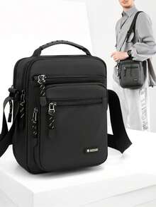 Men Letter Patch & Chain Decor School Backpack Laptop Bag Bookbag Rucksack Shoulder Bag Travel Bag Sport Bag College Bag For School College Business Outdoor Hiking Travel Camping Sport Students Hip Bag Gifts Bag School Bags Summer Back To School Beach Laptop Case The Sporty Life Vacation Bag Pack Backpacks Travel Must Haves Large Bag Spring School Supplies Book Bag University Bag Large Capacity Bag Travel Bags , Valentines Gifts, Valentine Day, Easter - Black - View 8