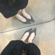 Bow-Decorated Sandals, Elastic Strap On The Heel, Summer Lady Style Basic Chinoiserie Home - Leopard - View 2