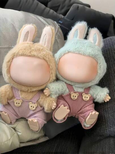 (Only Clothes) 1PC 9-Color Doll Outfits With Reversible Overalls, Perfect For Party Bears And Collectible Dolls.