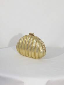 Dedoo 轻巧、商务休闲水钻装饰水桶包迷你抽绳设计、透明包仿珍珠包晚宴包、晚餐包迷人、优雅、精致、安静奢华的水钻适合派对女孩、女人、新娘非常适合派对、晚宴/宴会圣诞派对礼服，完美搭配新年服装，与女士派对礼服完美搭配 - 金色 - 查看 5