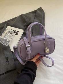 حقيبة كتف وحيدة للنساء للاستخدام اليومي عالية الجودة وشائعة جدًا، بتصميم بسيط وأنيق مناسبة للعمل، محمولة وعالية الجودة، أنيقة وبسيطة، شخصية متعددة الأغراض، كلاسيكية، مناسبة للتنقل والمكتب والمواعيد والاستخدام اليومي والتسوق وشرب الشاي بعد الظهر - الأرجواني - مشاهدة 2