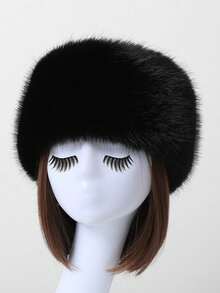 1pc Faux Rabbit Fur, Unique Design, Multi-Wear, Warm, Hat & Wrist Warmer, Thick, Fashionable, Versatile, Suitable For Home, Outdoor, Party, Hiking, Travel