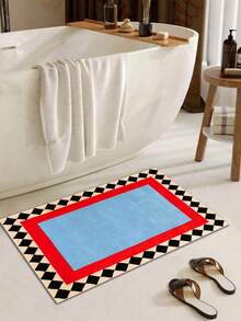 1 Pc Rectangular Printed Swimming Pool Pattern Long-Fiber Polyester Floor Mat; Machine Washable Carpet; Rug For High Traffic Area; Non-Slip, Stain Resistant & Easy To Care Area Rug For Bathroom, Entryway,Living Room, Bedroom, Dining Room, Kitchen, Balcony, Patio And More; Low-Profile Soft Fluffy Room Decor Stuff; Ideal Home Decor Stuff Gift Choice Kitchen Rug - Multicolor - View 2