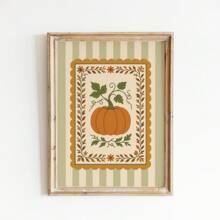 1 pezzo cartellone d'arte popolare zucca senza cornice, con strisce verdi, decorazione da parete per l'autunno, stampa su tela in stile autunnale per camera da letto, soggiorno, festa, regalo perfetto per il ritorno a scuola e decorazione funky per la stanza (stampe da parete, cartellone) Decorazioni di Ognissanti, decorazioni natalizie, decorazioni del Ringraziamento, decorazioni per matrimoni, decorazioni per la casa, decorazioni autunnali, decorazioni per compleanni, forniture per feste, decorazioni per interni, decorazioni per festival