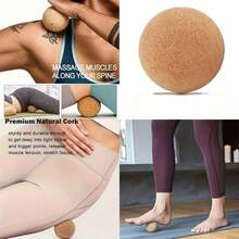 1PC Cork Massage Balls - Wooden Cork Yoga Fascia Balls For Yoga Muscle Massage And Deep Tissue Relaxation