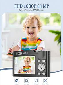 Retro Digital Camera 32GB HD 1080P 44MP 2.4'' LCD Display Screen 16X Zoom Anti-Shake, Listen Music/Play Games, With 32GB Card, Rechargeable Mini Camcorder For Beginners, Ideal Gift For Birthday - 黑色 - 查看 8