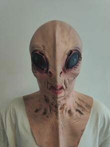 1 Piece, Halloween Alien Vampire Costume Anime Cosplay Sci-Fi UFO Alien Mask Horror Headdress Latex Mask Synthetic Latex Realistic Mask Fun Full Neck Headdress Prank Props Daily Role Play Costume Shooting Props Bar, Club Rave Party Supplies, Stage Performance Accessories (Latex Material Has A Slight Odor)