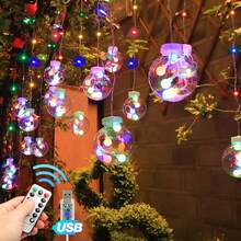 Đèn nhiều màu/Ánh sáng ấm áp Đèn dây ước nguyện Đèn trang trí ngày lễ Đèn dây, USB có điều khiển từ xa - 8 chế độ chiếu sáng, 108 đèn LED và 12 quả cầu ước nguyện - Quả cầu may mắn cho Giáng sinh, Ngày lễ tình nhân, Tụ họp gia đình, Phòng ngủ, Tiệc tùng, Trong nhà, Trang trí lễ hội, Treo tường, Sân & Vườn cỏ Đèn dây trong nhà. Đèn dây Trang trí Giáng sinh Quà tặng Giáng sinh Trang trí Giáng sinh - Nhiều màu - Xem 13