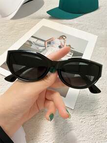 1pc European And American Fashion Classic Casual Oval Small Frame Fashion Glasses, Elegant Aesthetics, Suitable For Women's Fashion Glasses Wearing In Various Seasons Preppy Style For Back To School Rectangle Shape Cat Eye Shape Shades