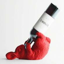 ORIZZONTE Decorative Rabbit Bottle Holder In A Fun Style – Wine Stand, Ironic Design For Kitchen, Table, Bar Or Original Gift For Wine Lovers, 27 * 11.9 * 16.3 Cm, 100% Made In Italy, Shipping From Italy