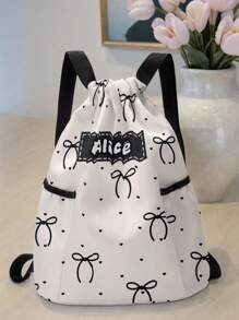 1 szt. Możliwość personalizacji nazwy, plecak sportowy ze ściągaczem i kieszeniami, idealny prezent na powrót do szkoły dla dzieci i nastolatków, można dostosować do swojego imienia lub imienia przyjaciela/rodzeństwa