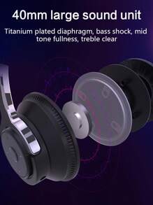 Casques d'écoute de jeu sans fil avec son surround 9D, lumières colorées, basses puissantes, réduction de bruit et microphone HD