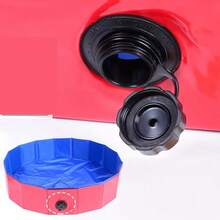 1件装可折叠PVC宠物浴缸 | 加厚材质+圆形设计+排水孔 | 适用于洗澡/戏水/临时猫砂盆