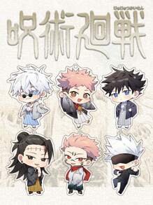 Jujutsu Kaisen 1 pezzo ciondolo portachiavi, charm per telefono, portachiavi per auto, decorazione per zaino, accessorio per borsa, regalo festivo, con personaggi anime in kimono di Gojo, Yuji, Geto, Megumi, Toge, Sukuna in acrilico