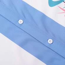 Vintage 1950s Casual Short Sleeve Button Up Contrast Summer Color Block Cuban Bowling Shirts Men - Poker - Xem 5