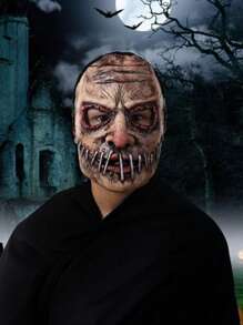 Maschera da clown di Ognissanti, copricapo, maschera di lattice per mascherata orrore, con sangue che si espande