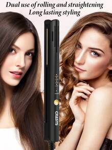 CRASTS Piastra per capelli lisci e ricci CRASTS, ferro arricciacapelli a doppio uso, per uso professionale in salone, con impostazione della temperatura regolabile