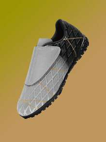 1双儿童PU皮耐磨防断钉防滑专业儿童足球鞋适合所有季节日常锻炼 - 銀色 - 查看 5