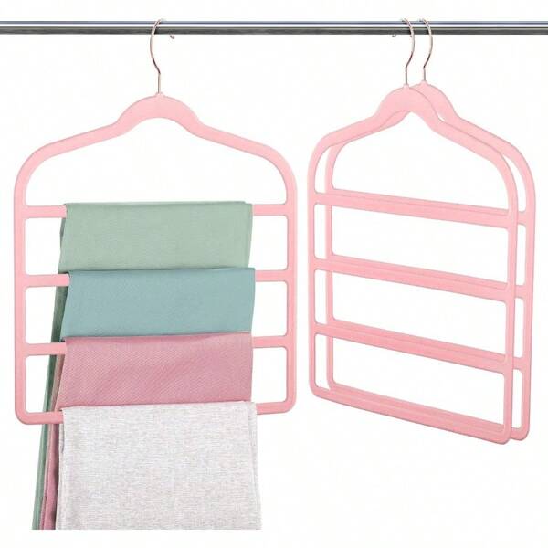 VJHV Pant Clothes Hanger Space Saving Non Slip Shorts Hanger, Jeans Slack Trousers Hangers Multiple Velvet Hanger Closet Organizer Storage And Organization For Jeans,Scarf,Tie(Black,3)