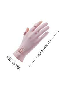 1 Pair Women's Adjustable Fingerless Gloves With Lace Trim, Suitable For Outdoor Cycling, Windproof, UV Protection, Warm For Autumn/Winter/Summer