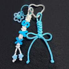 1pc Tassel Custom Bag Charm, Handmade Braided Rope Letter Bead Bag Pendant, Star Bell/Bow, Heart Keychain, Personalized Bag Charm Gift., Aesthetic, Coquette Style - Heart Keychain - View 28