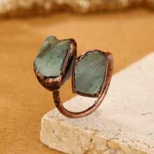 Adjustable Vintage Boho Chic Ring For Women - Thiên thạch đen - Xem 7
