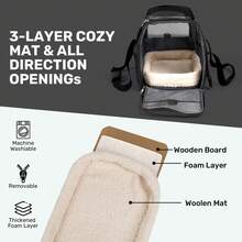 Secure Zipper Anti-Escape Pet Carrier Backpack | Spacious Ventilated Foldable Cat/Dog Travel Bag | Car & Airline Approved Collapsible Cage With Breathable Design - màu đen - Xem 4