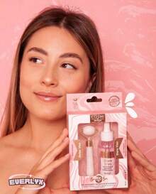 EverlyX Set de cuidado facial Premium con sérum y rodillo de jade - Fórmula con colágeno, vitamina C y niacinamida para una piel luminosa y reafirmada - Ideal para mejorar la elasticidad y reducir signos de fatiga - ✅ Entrega 24/72h a España (península)