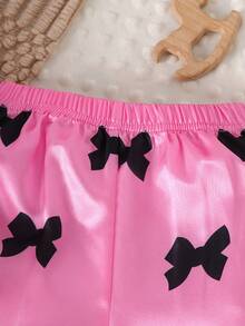 女婴心形图案长睡衣套装 - 玫紅色 - 查看 6