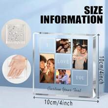 1pc Customized Acrylic Photo Display Stand, Personalized Acrylic Decor For Office Desk, Living Room, Bedroom, Unique Gift For Family, Friends, Graduation, Birthday, Wedding Party