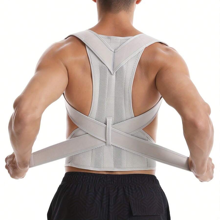 1 Đai chỉnh tư thế lưng có thể điều chỉnh màu xám dành cho nam và nữ - Đai hỗ trợ lưng bằng Neoprene và Polyester, có thể giặt bằng tay, giảm đau lưng và cải thiện tư thế, thiết kế thời trang, quà tặng hoàn hảo cho Halloween, Ngày lễ tình nhân, Lễ Phục sinh, Ngày của Mẹ và Ngày Độc lập, Đai chỉnh tư thế lưng - Nhiều màu - Xem 1