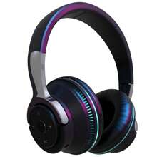 Casques d'écoute de jeu sans fil avec son surround 9D, lumières colorées, basses puissantes, réduction de bruit et microphone HD